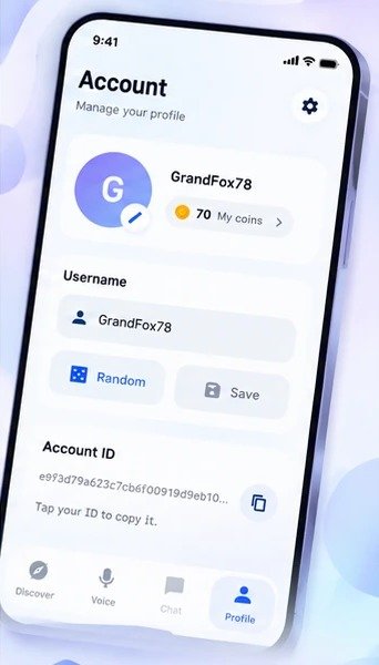 Account screen